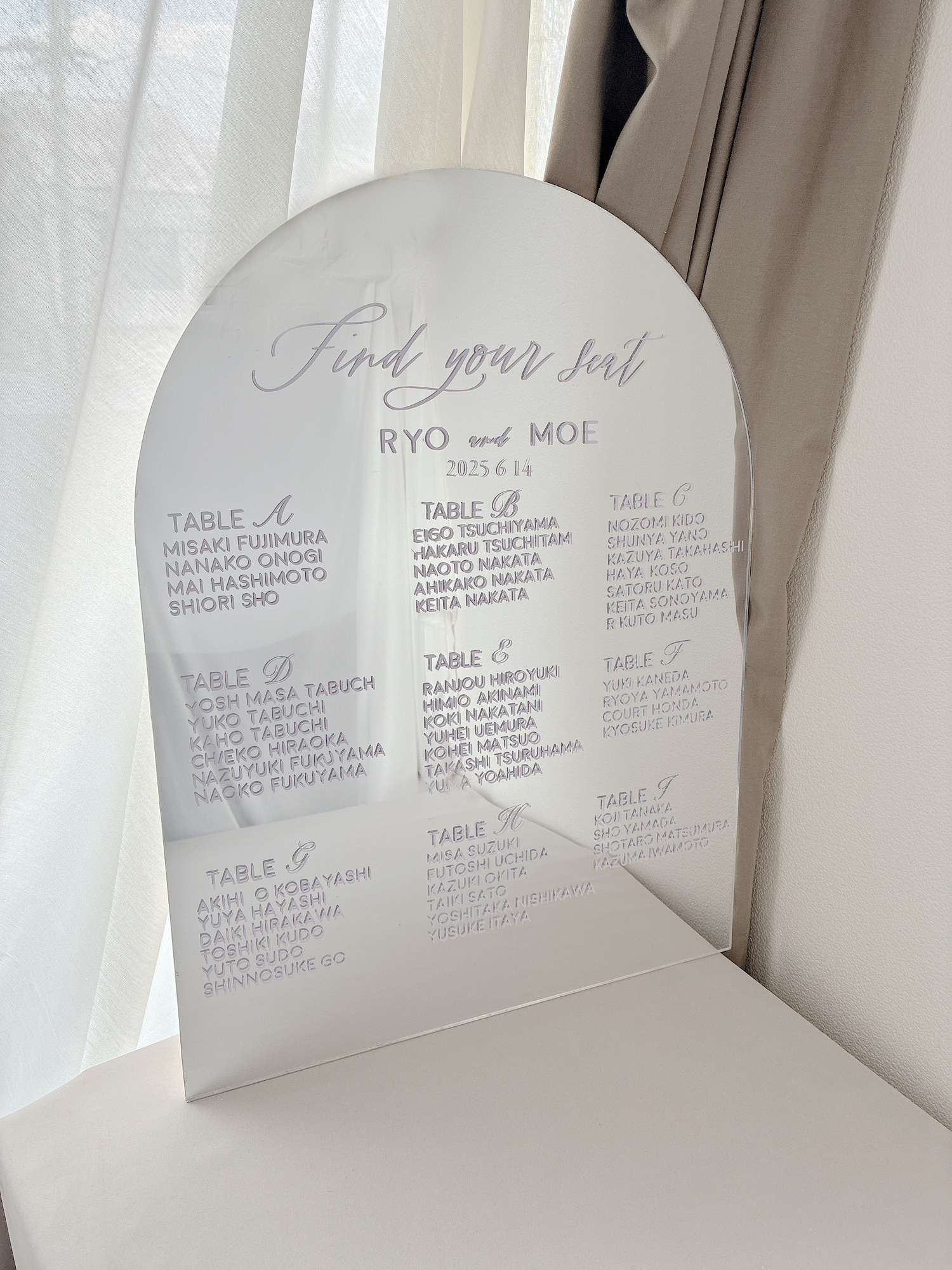 レンタルシーティングチャート　シルバーミラー　アーチ型