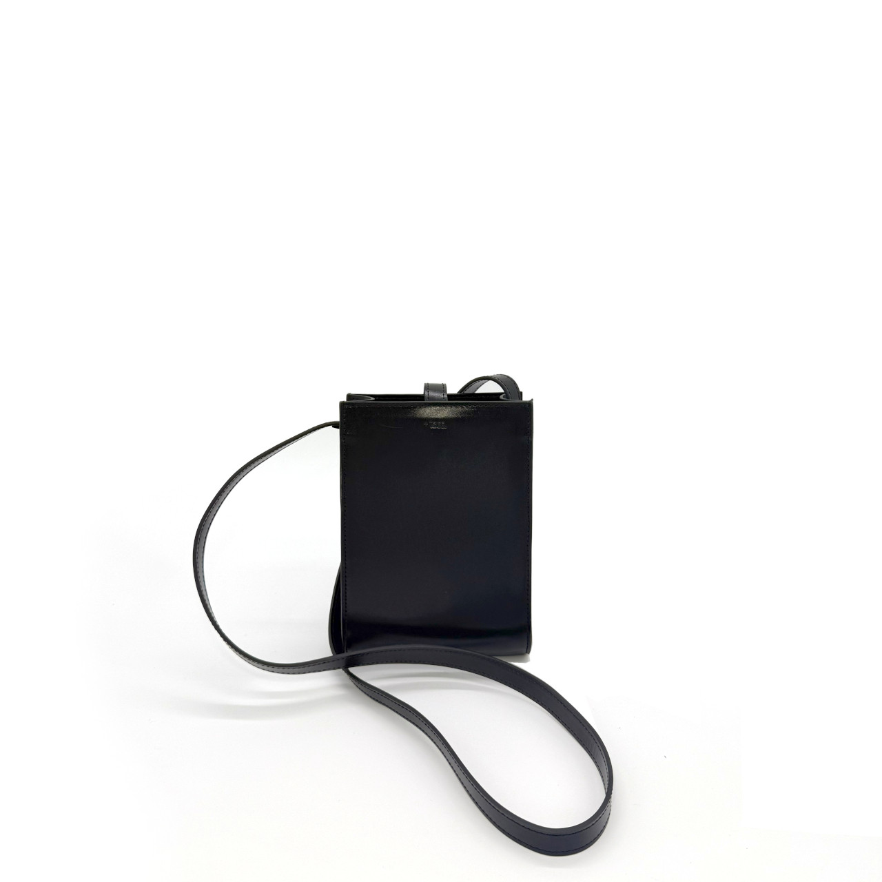 スムースレザー　スマートフォンポシェット　 -Black-