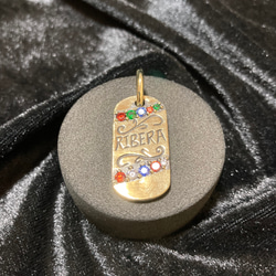Dog Tag 薔薇 透かし Dog Tag 薔薇 透かし チェーン付き