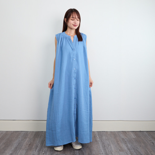 水色ノースリーブシャツワンピース タイムセール】【CORCOVADO