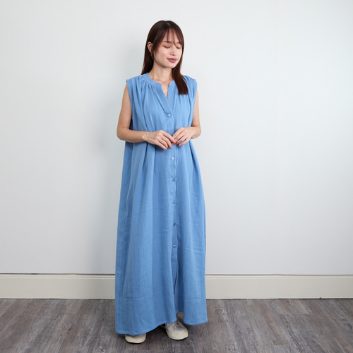 ノースリーブシャツワンピース ネイビー ブルー 新品 SHIPS