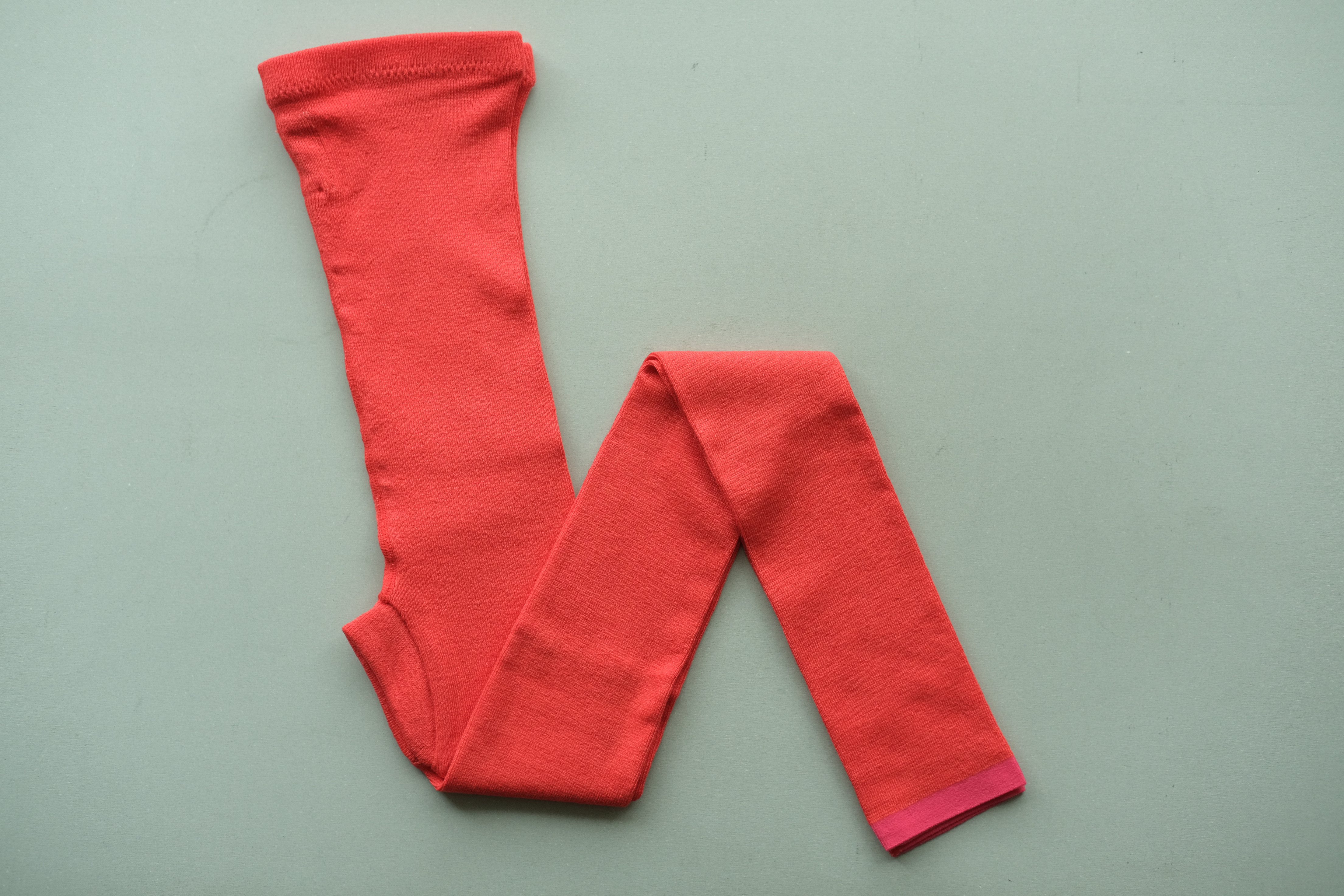 【new】リネンニットレギンス マチ付き（ポピーレッド）｜unisex 2 size