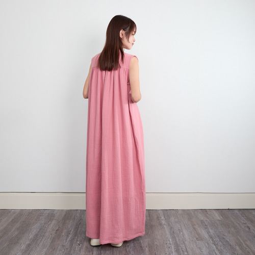 【DKNY】関税なし♪ ピンクのシャツワンピース ◇2WAYストレッチシャツカラーワンピース （ミニ丈・ひざ丈