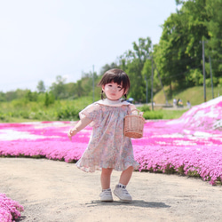 ソルベワンピース　リバティワンピース　リバティ子供服　リバティキッズワンピース　リバティキッズ服　リバティこども服 6枚目の画像