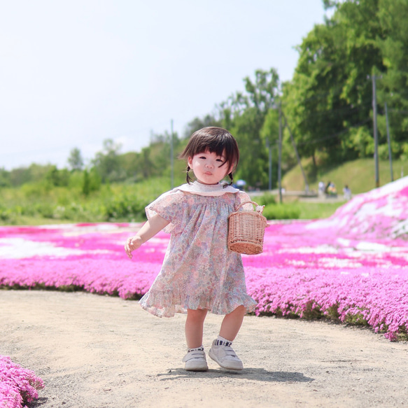 ソルベワンピース　リバティワンピース　リバティ子供服　リバティキッズワンピース　リバティキッズ服　リバティこども服 6枚目の画像