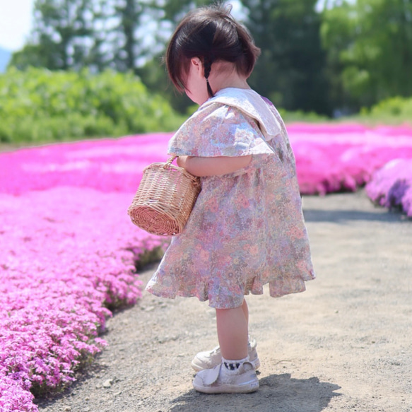 ソルベワンピース　リバティワンピース　リバティ子供服　リバティキッズワンピース　リバティキッズ服　リバティこども服 7枚目の画像