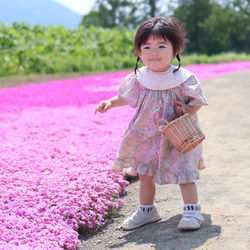 ソルベワンピース　リバティワンピース　リバティ子供服　リバティキッズワンピース　リバティキッズ服　リバティこども服 8枚目の画像