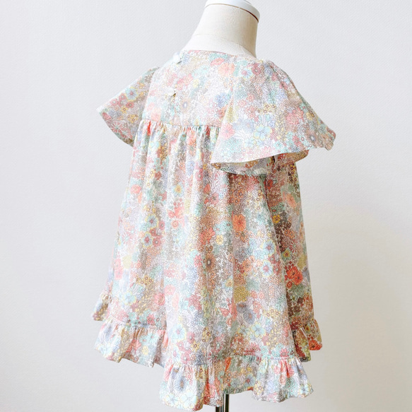 ソルベワンピース　リバティワンピース　リバティ子供服　リバティキッズワンピース　リバティキッズ服　リバティこども服 2枚目の画像