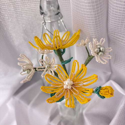 黄色い花束】ビーズフラワー/ビーズ/インテリア/花束/雑貨/ブーケ