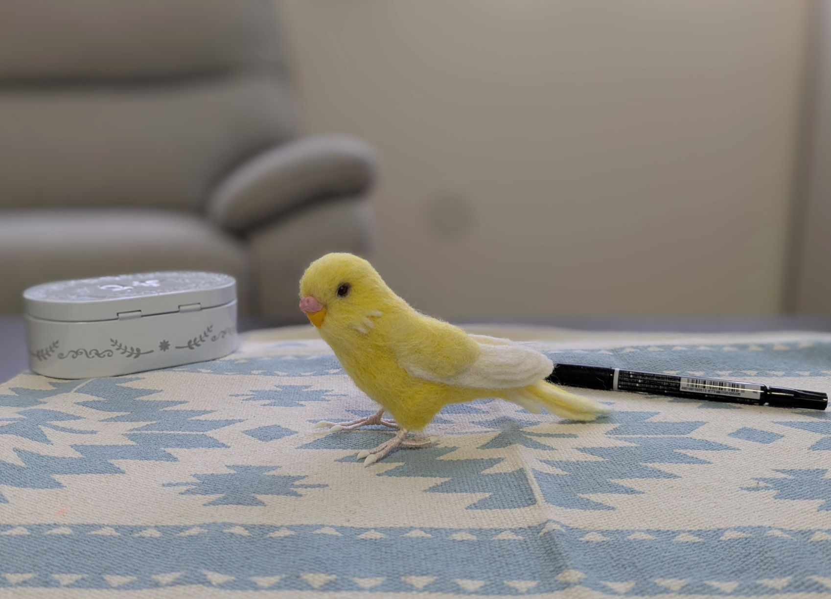 【受注後製作・羊毛フェルト】セキセイインコ　ルチノー※オーダーメイド可