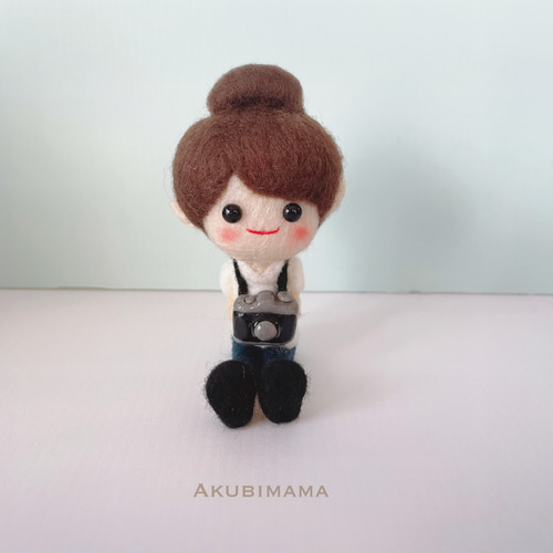 羊毛フェルトお人形オーダー 受注製作】おともにぴったりな持ち運べる羊毛フェルト人形 オーダー可