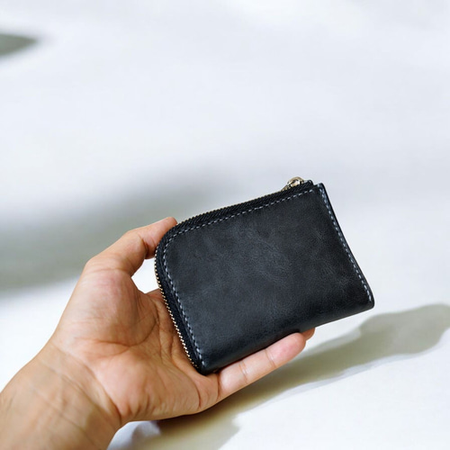 プルアップレザーのLジップウォレット コンパクトウォレット