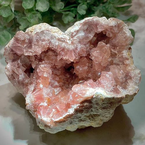 ハートの洞窟❦͙ ピンクアメジスト✨ クラスター ラフストーン  