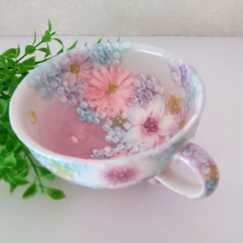 ゆずりは工房 コーヒーカップ&ソーサー(色彩花) 工房ゆずりは ティー