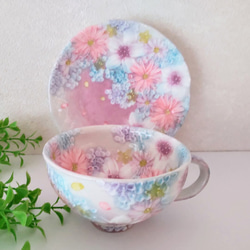 ゆずりは工房 コーヒーカップ&ソーサー(色彩花) 工房ゆずりは ティー