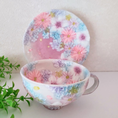 ゆずりは工房 コーヒーカップ&ソーサー(色彩花) 工房ゆずりは ティー