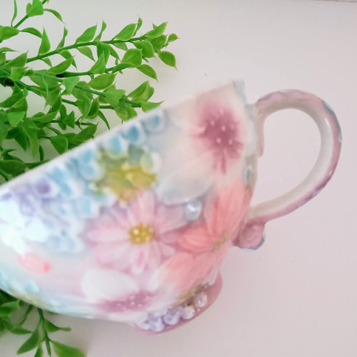 ゆずりは工房 コーヒーカップ&ソーサー(色彩花) 工房ゆずりは ティー