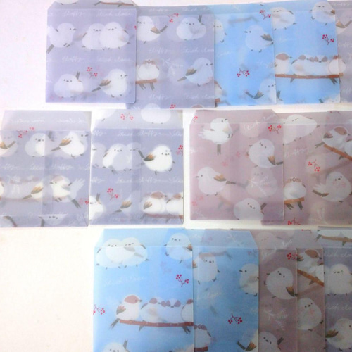 128⭐20枚(5.5×5.5cm)・シマエナガ⭐ミニ封筒⭐封筒 ポチ袋☆ましかく
