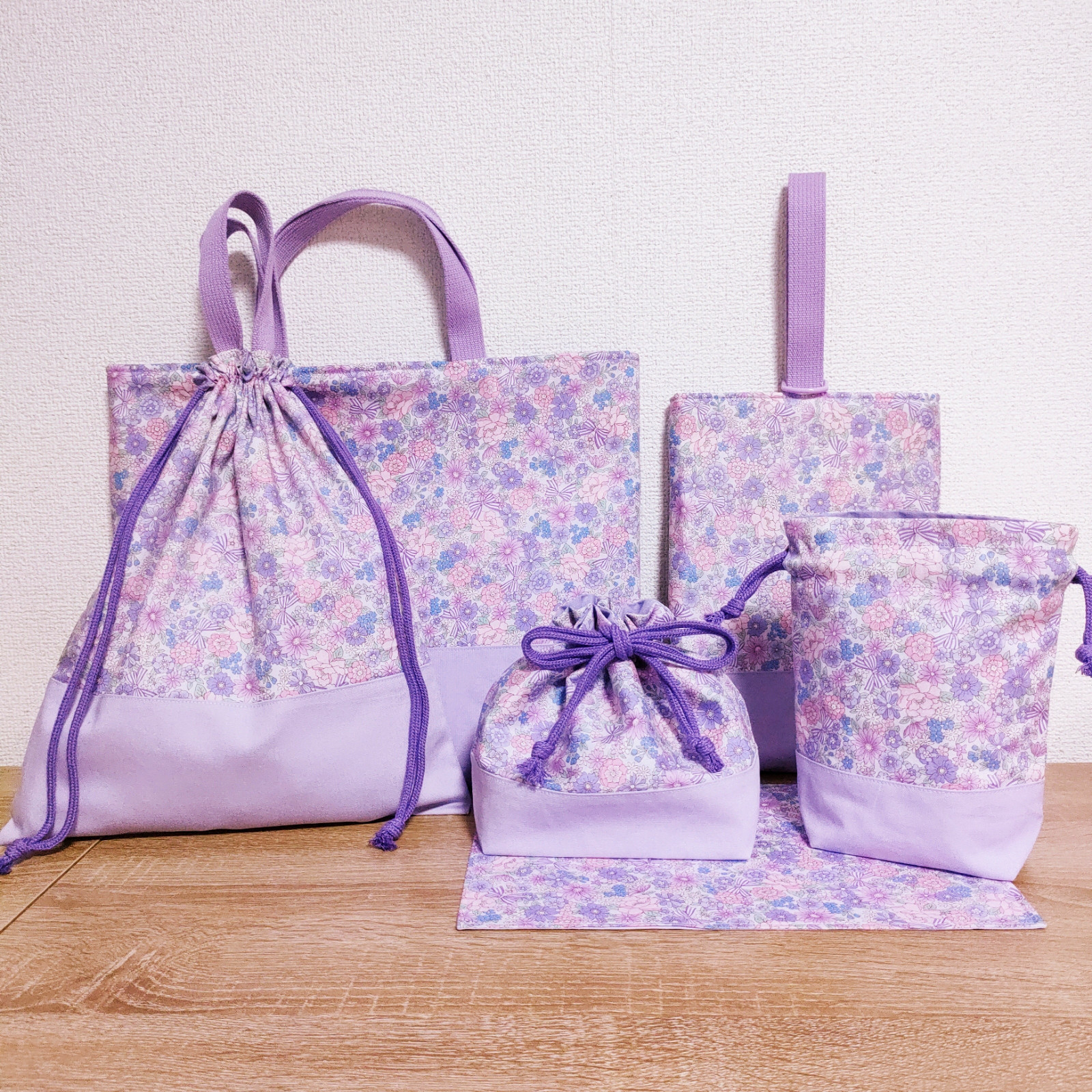 入園セット　入学セット　6点セット　花柄　ハンドメイド
