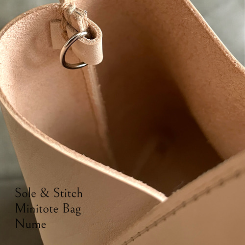 Sole & Stitch◆靴屋が作る革小物◆ミニトートバッグ／ヌメ革／ Sole&Stitch◇靴屋が作る革小物◇シンプルで可愛いミニトート