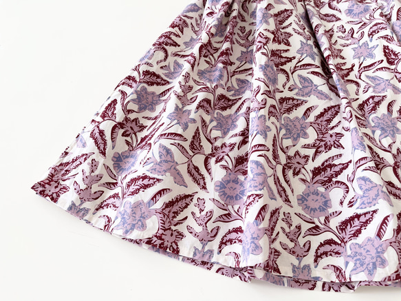 Cotton Batik 素材ロングスカート　* 銅板型押しタイプのロウケツ染め生地 *　 7枚目の画像