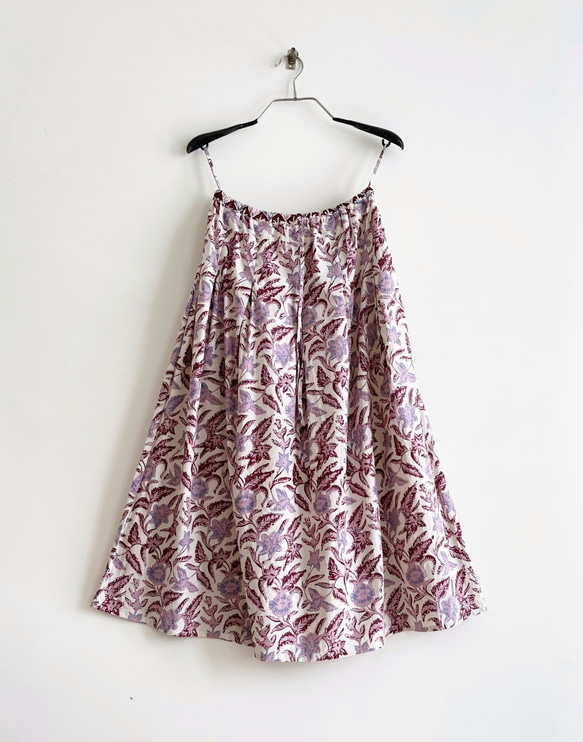 Cotton Batik 素材ロングスカート　* 銅板型押しタイプのロウケツ染め生地 *　 4枚目の画像