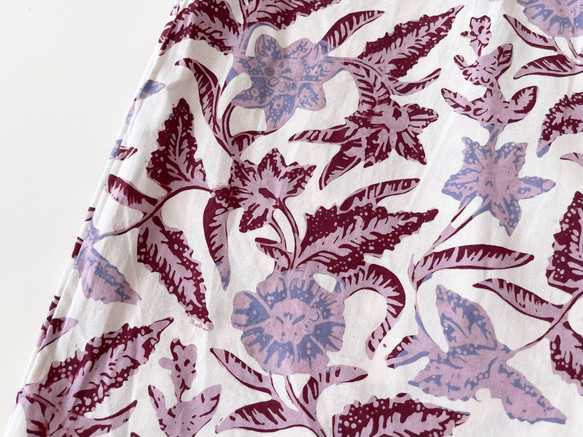 Cotton Batik 素材ロングスカート　* 銅板型押しタイプのロウケツ染め生地 *　 8枚目の画像
