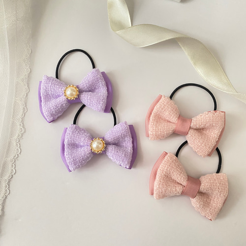 No.468 ヘアゴム　キッズ　リボン　ハンドメイド　ツイン No.703 キッズ ヘアゴム リボン ハンドメイド ツイン プリンセス