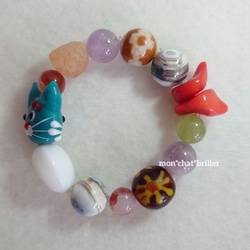 閃電五眼天珠ラブラドライト金魚水晶（オーロラクォーツ）ホワイトガーデン素敵な逸品 閃電五眼天珠ラブラドライト金魚水晶（オーロラクォーツ