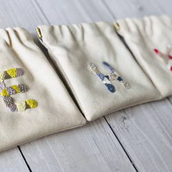 イニシャル刺繍のミニバネ口ポーチ】プチギフト 記念日 推し活