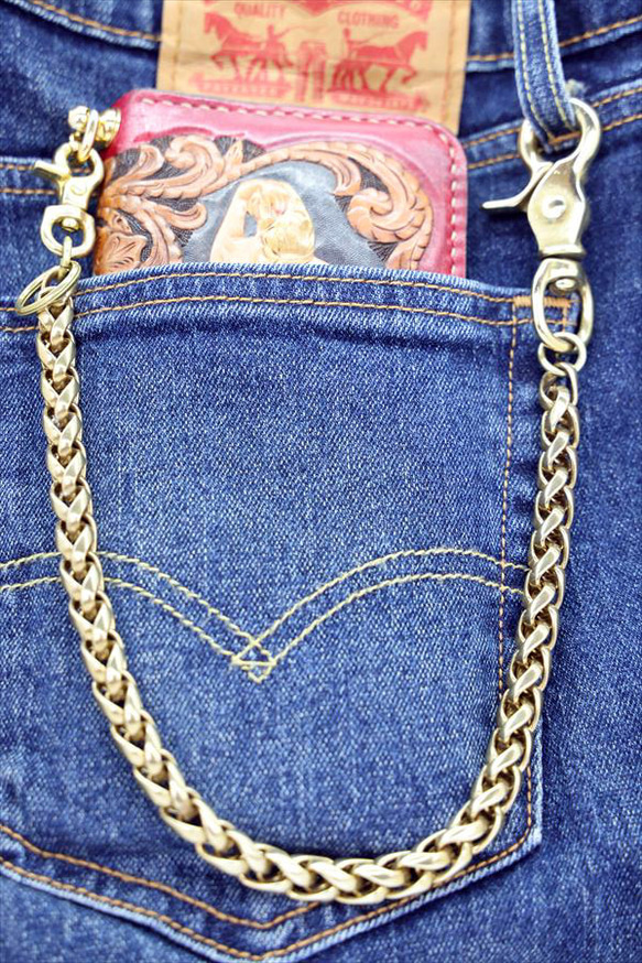 ソリッドブラスウォレットチェーン(トリプルチェーン) 1枚目の画像