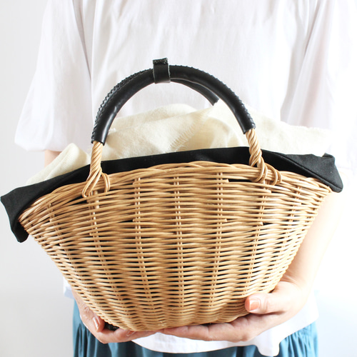 ラタンのかごバッグ （マドレーヌMサイズ）色が選べる♪自然素材を使っ