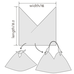 【1点もの】あずま袋 裏地付き ハンドバッグサイズ 正絹 絽 灰紺 & 木綿 ダスティブルー  AZH620 5枚目の画像