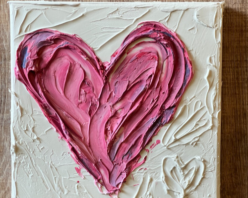 絵画ハート型 Texture Heartシリーズ ・こころのかたち ／テクスチャーアート
