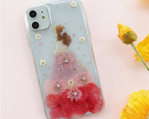 あらんらん様♡ご確認用 押し花ケース オーダー お姫様ドレス iPhone16e/16ProMax/GalaxyS25 押し花ケース