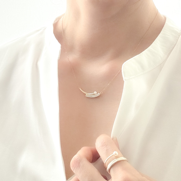 送料無料／ステンレスチェーン金属アレルギー対応 Mother of Pearl 5枚目の画像