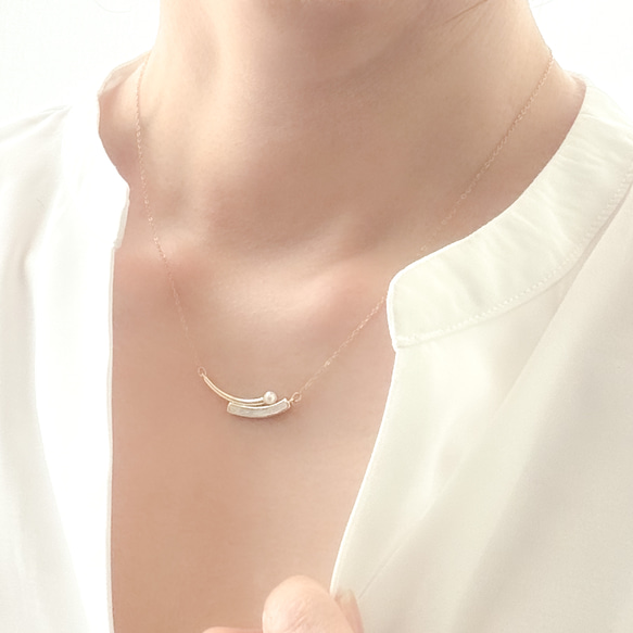 送料無料／ステンレスチェーン金属アレルギー対応 Mother of Pearl 4枚目の画像