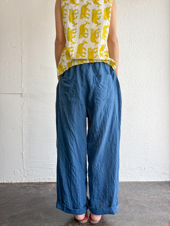 Ramie/Linen タックワイドパンツ 6枚目の画像