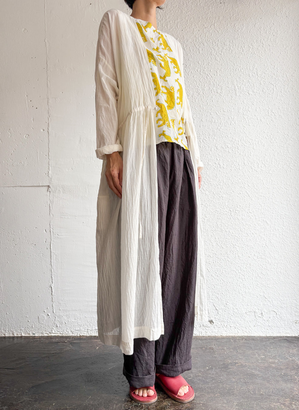 Ramie/Linen タックワイドパンツ 7枚目の画像