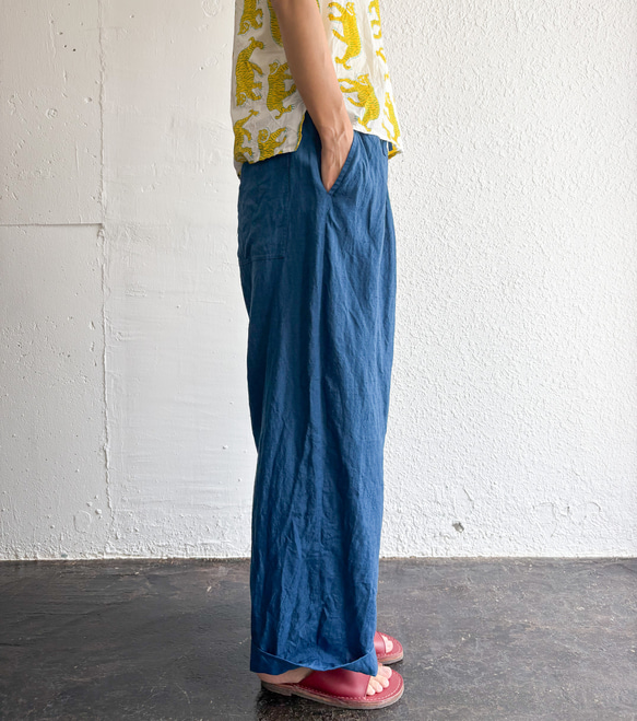 Ramie/Linen タックワイドパンツ 5枚目の画像