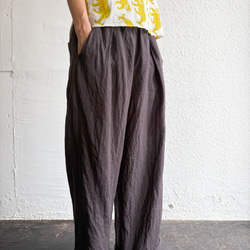 Ramie/Linen タックワイドパンツ 9枚目の画像
