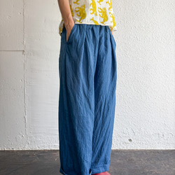 Ramie/Linen タックワイドパンツ 4枚目の画像