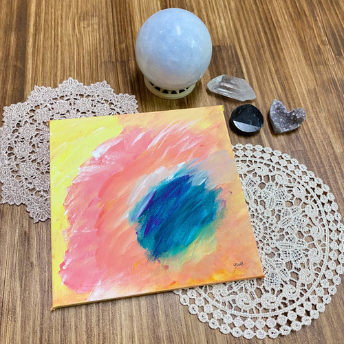 絵画　原画　キャンバスにアクリル絵具仮縁付き 絵画 原画 キャンバスにアクリル絵具仮縁付き