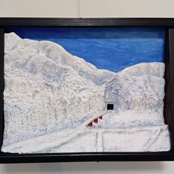 未来アートの「デコピン、打席に立つ」（クレイ絵画） 絵画