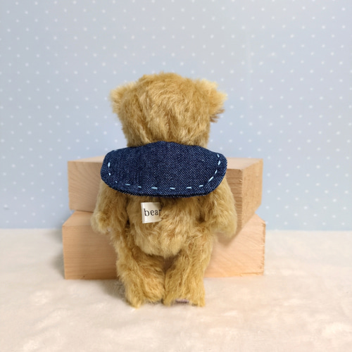 くまのぬいぐるみ ドイツ製モヘアのテディベア 豪華なゴールド生地に