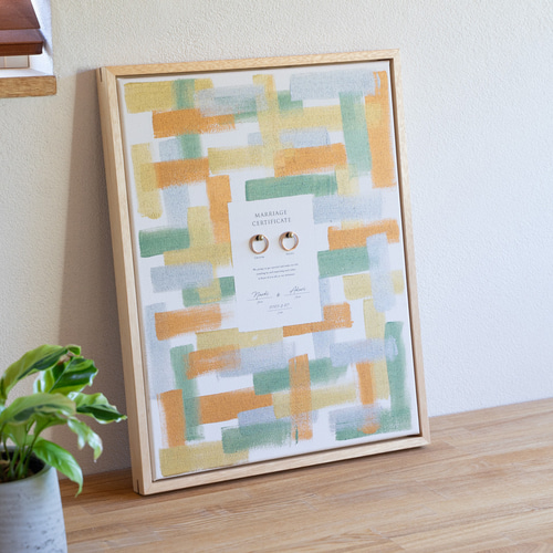 絵具なし】木製フレーム付きウエディングキャンバス【ゲスト参加型