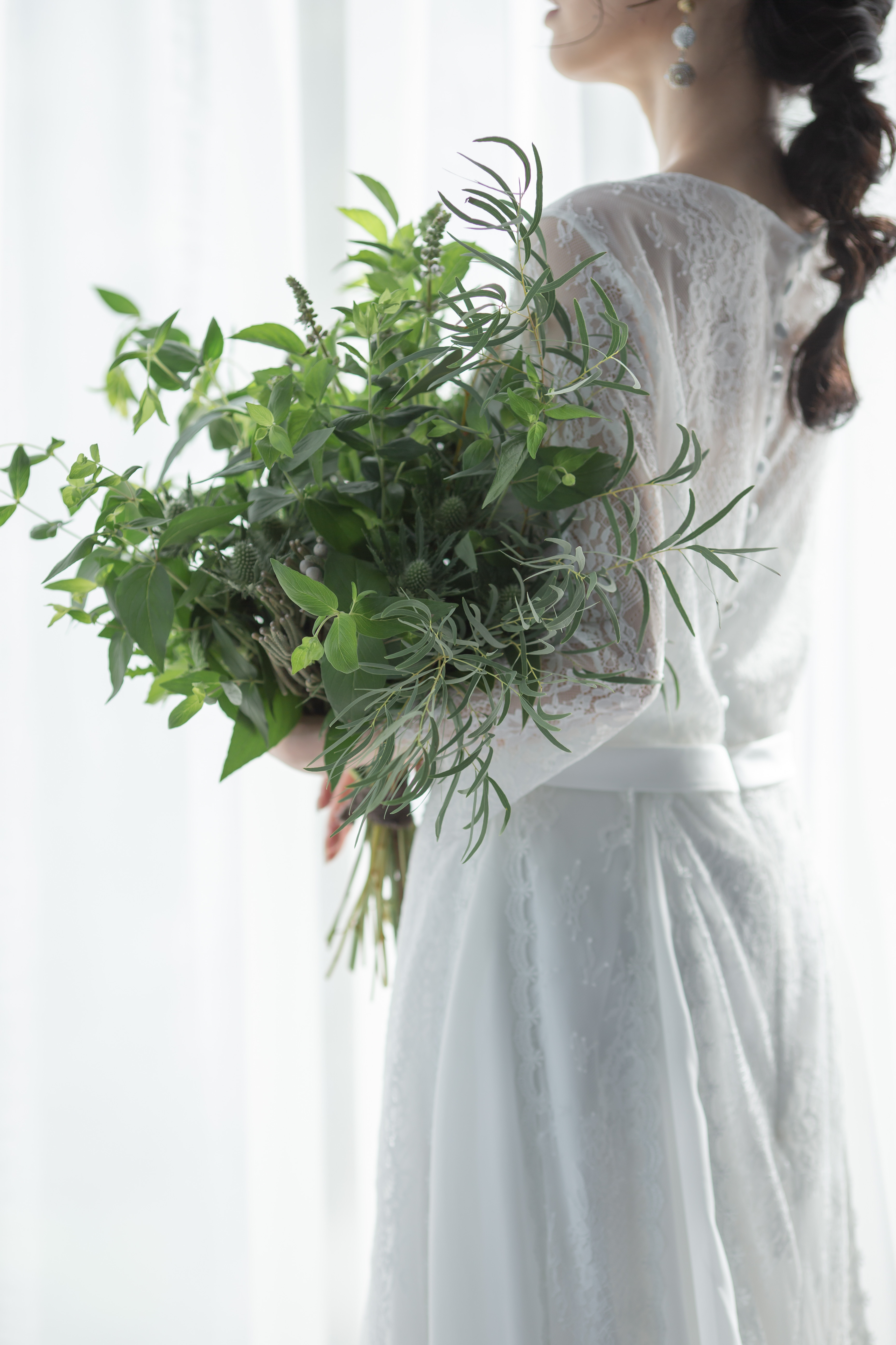 グリーンブーケ&ブートニアセット【アーティフィシャルフラワー】