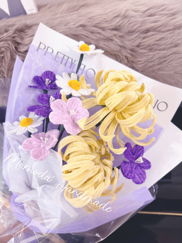 枯れない花　モールフラワー　インテリア　ブーケ　花 モールフラワー カーネーションブーケ27cm 枯れない花 アート