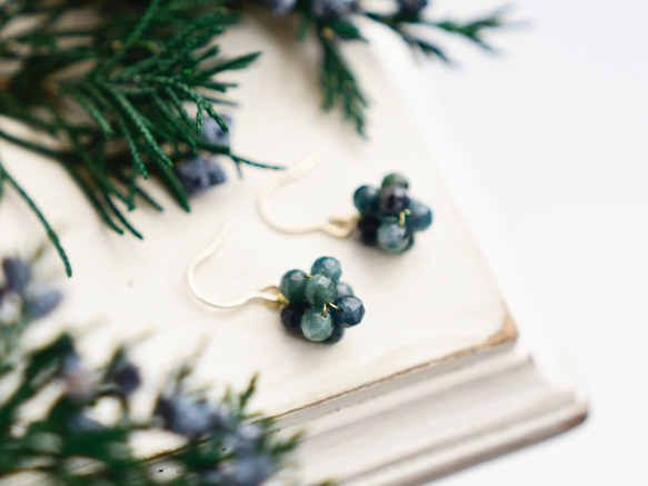 14kgfピアス】インディゴライトトルマリン 自然の深みを感じる 実