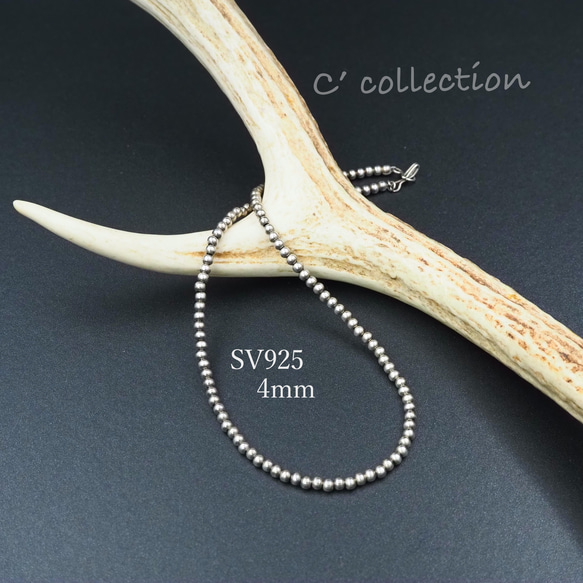 ナバホパール シルバービーズ チョーカーネックレス インディアン